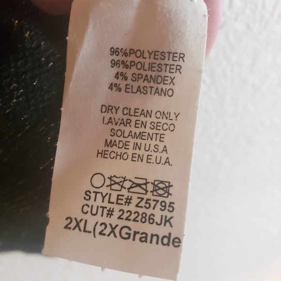 Kiki La Rue Metallic Gold Sparkle Black Top 2XL Keyhole Stretch Ruched Sleeve - Picture 8 of 9